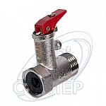 Клапан для водонагревателя, предохранительный, 1/2, с ручкой, 6 бар, 0,6 МПа, код 100506